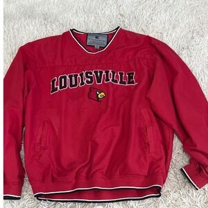 Vintage Colosseum Athletics Louisville Cardinals Red Pullover Windshirt Medium M